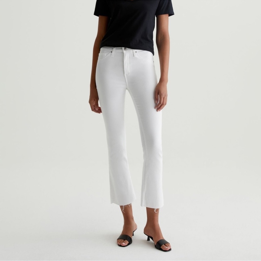 AG Adriano Goldschmied White High Rise Jodi Crop Jeans